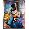 Tableau acrylique Donald Duck Bitcoin argent antique