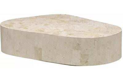 Table basse en pierre fossile d'agate blanche