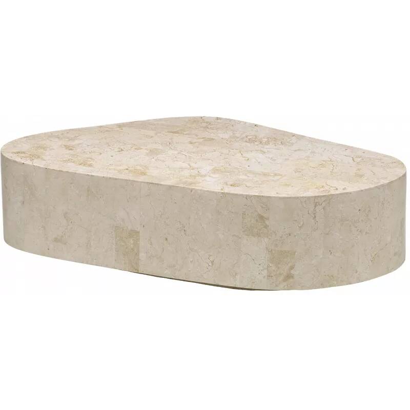 Table basse en pierre fossile d'agate blanche
