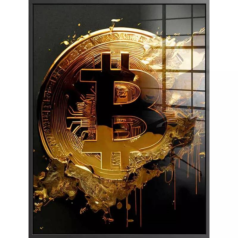 Tableau acrylique Bitcoin Pur noir