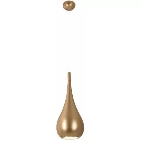 Lampe suspension design à LED en métal doré mat Ø20