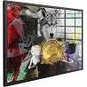 Tableau acrylique Bitcoin Loup noir