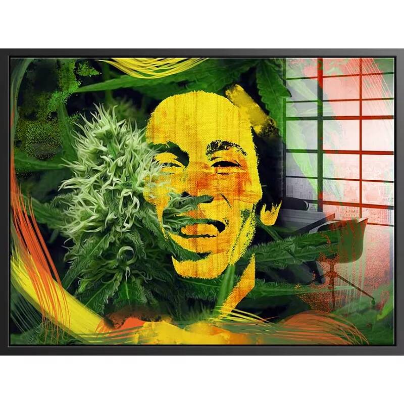 Tableau acrylique Bob Marley noir