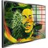 Tableau acrylique Bob Marley argent antique