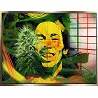 Tableau acrylique Bob Marley doré antique