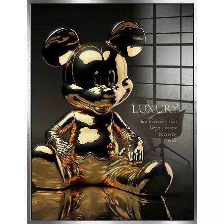 Tableau acrylique Mickey Luxe argent antique