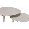Set de 2 tables basses design en aluminium argenté