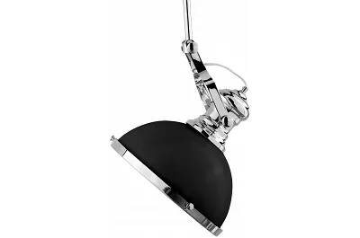 Lampe suspension en verre et métal noir et chromé