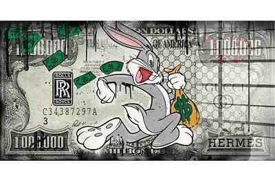 Tableau acrylique Bugs Bunny Gangster