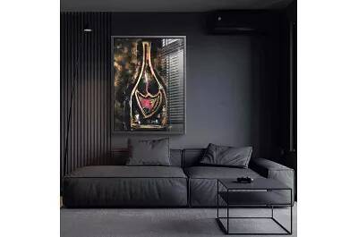 Tableau acrylique Dom Pérignon noir