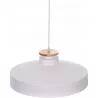 Lampe suspension en bois et métal blanc Ø40
