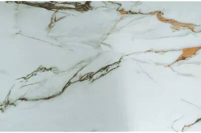 Table à manger extensible en céramique aspect marbre blanc L160-240