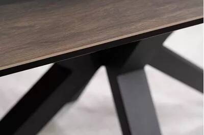 Table à manger extensible céramique aspect bois marron L160-240