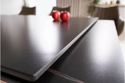Table à manger extensible céramique aspect marbre noir mat L180-240