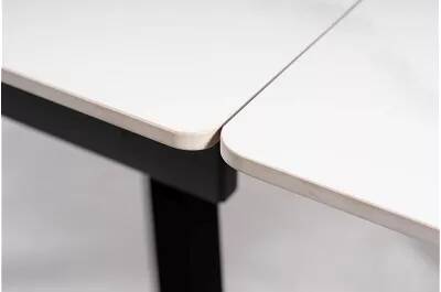 Table à manger extensible en céramique aspect marbre blanc L120-180