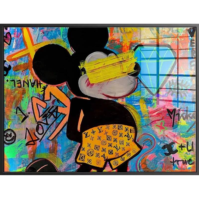 Tableau acrylique Mickey Vacation noir