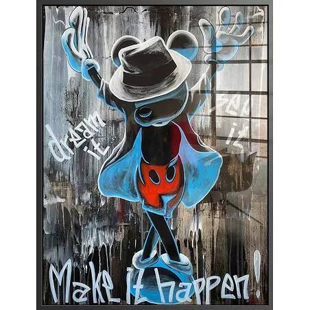 Tableau acrylique Mickey Juste Dance noir