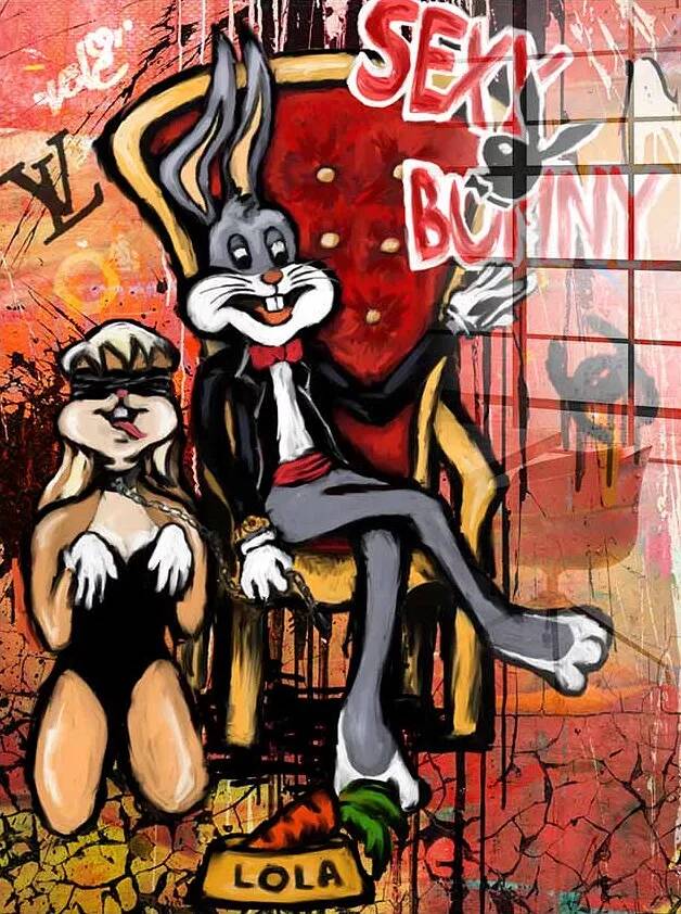 Tableau acrylique Bugs & Lola Bunny