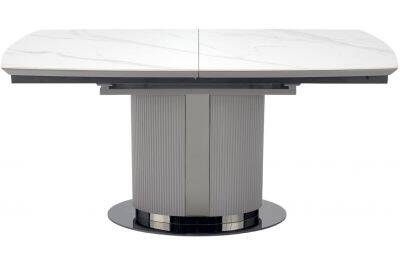 Table à manger extensible en céramique aspect marbre blanc L160-220