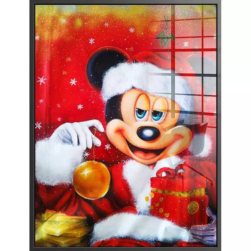 Tableau acrylique Mickey Noël noir