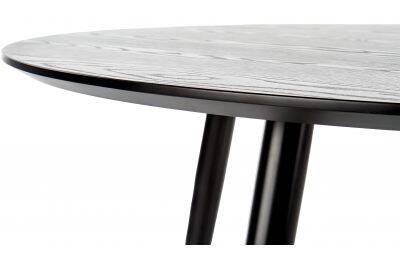 Table à manger en bois laqué noir Ø120