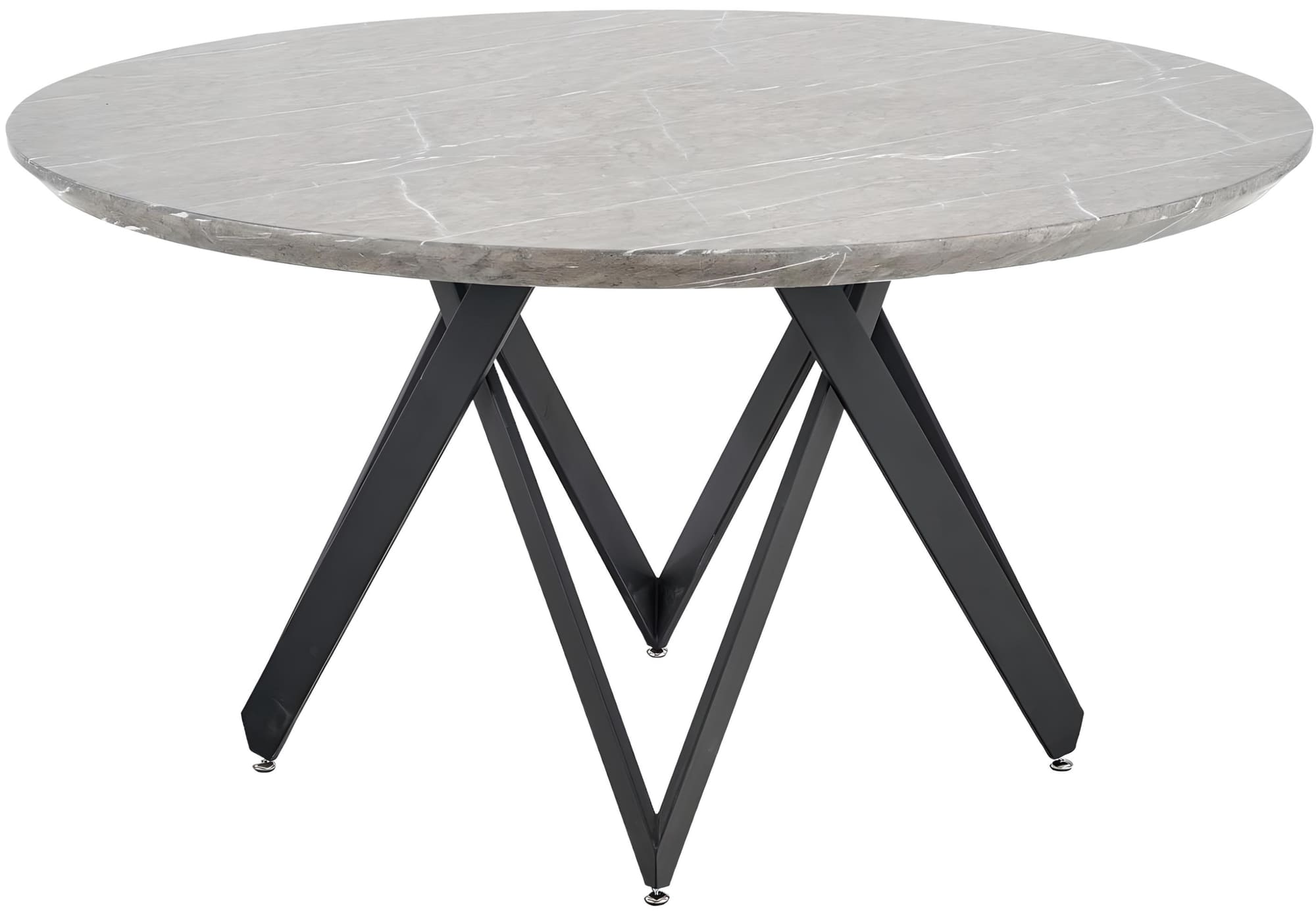 Table à manger en aspect marbre gris Ø140