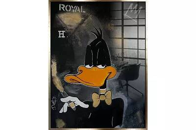 Tableau acrylique Daffy Duck King doré antique