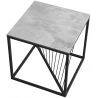Table d'appoint en aspect marbre gris et acier noir Ø55