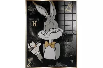 Tableau acrylique Bugs Bunny King doré antique