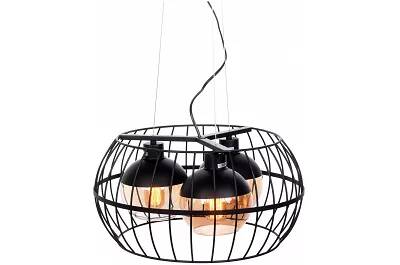 Lampe suspension en verre et métal noir Ø45