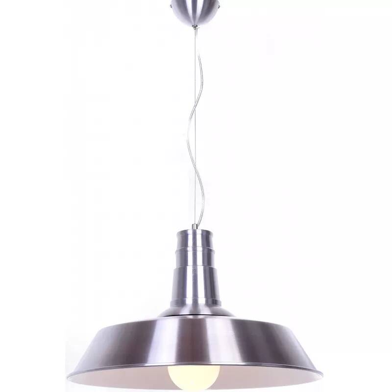 Lampe suspension en métal argenté Ø45