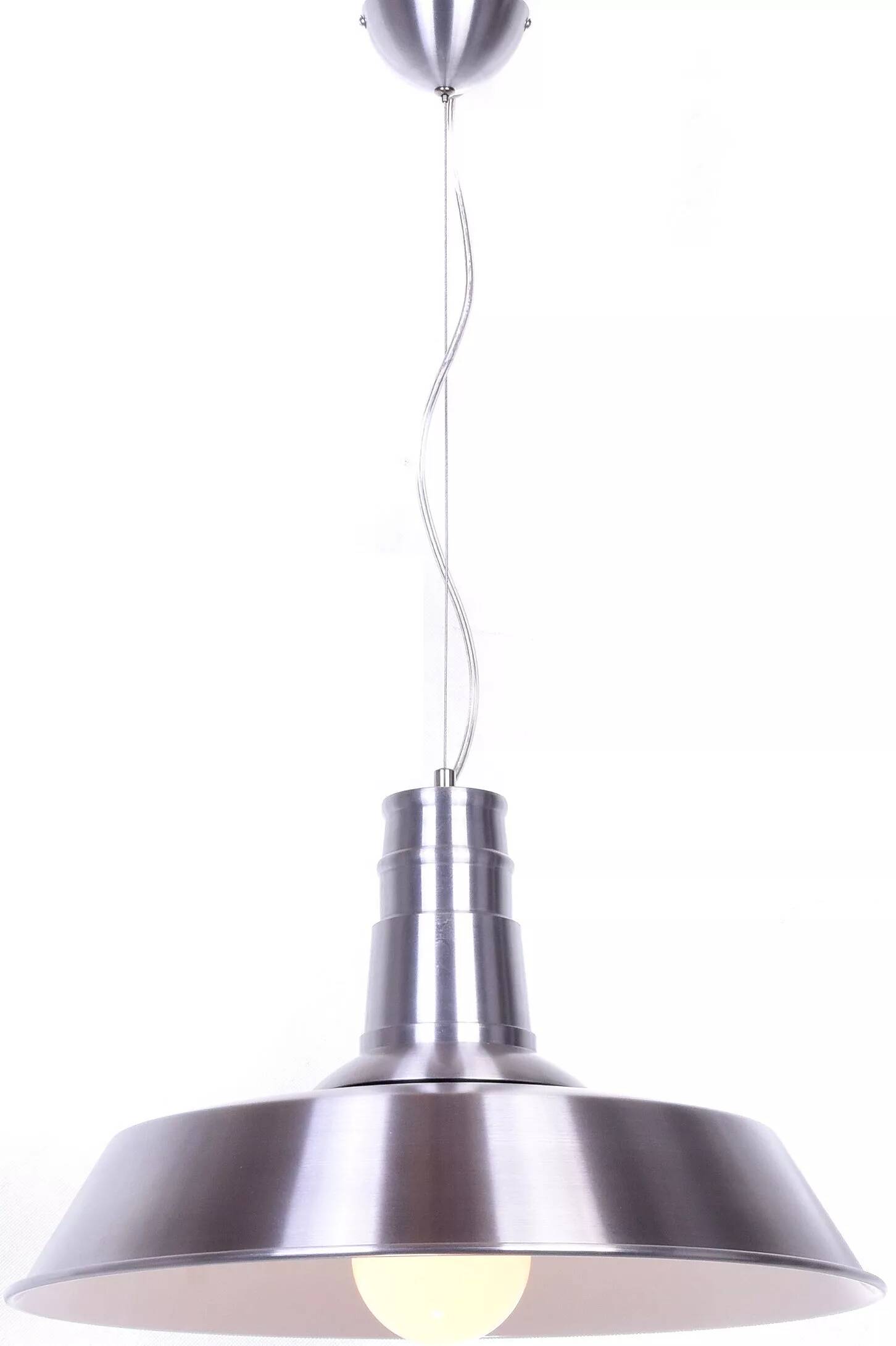 Lampe suspension en métal argenté Ø45
