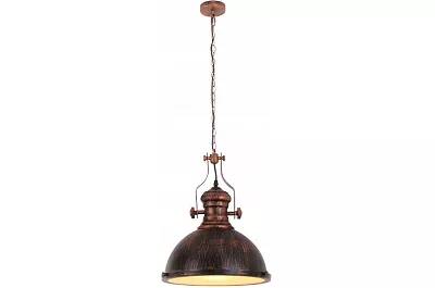 Lampe suspension en métal noir et laiton antique Ø33