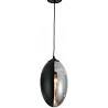 Lampe suspension en verre gris fumé et métal noir Ø18