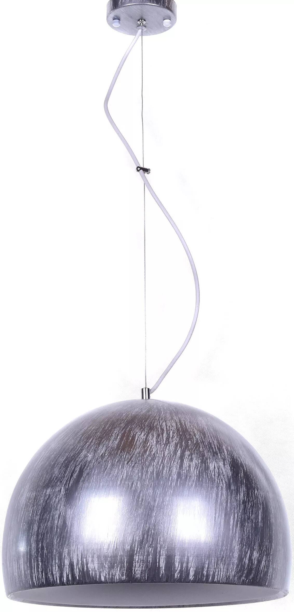 Lampe suspension en métal argenté Ø35