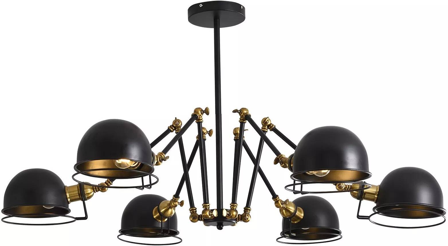 Lampe suspension en métal noir et doré Ø160