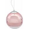 Lampe suspension en verre or rose et métal chromé Ø30