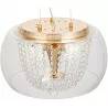 Lampe suspension LED en cristal et métal doré Ø40