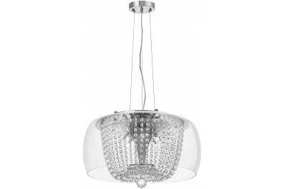 Lampe suspension en cristal et métal chromé Ø50