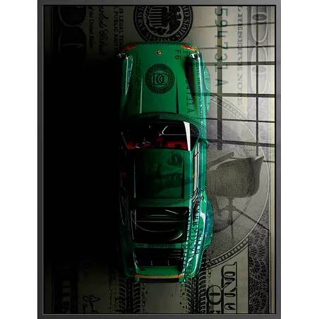 Tableau acrylique Porsche Green noir