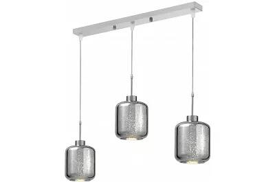 Lampe suspension en verre et métal chromé L65