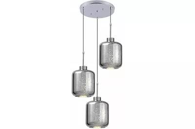 Lampe suspension en verre et métal chromé Ø60