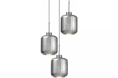 Lampe suspension en verre et métal chromé Ø60