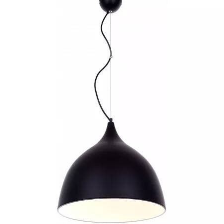 Lampe suspension en métal noir mat Ø35