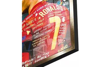 Tableau acrylique Cristiano Ronaldo doré antique