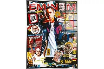 Tableau acrylique Eminem argent antique