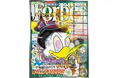 Tableau acrylique Forbes Dagobert Duck argent antique