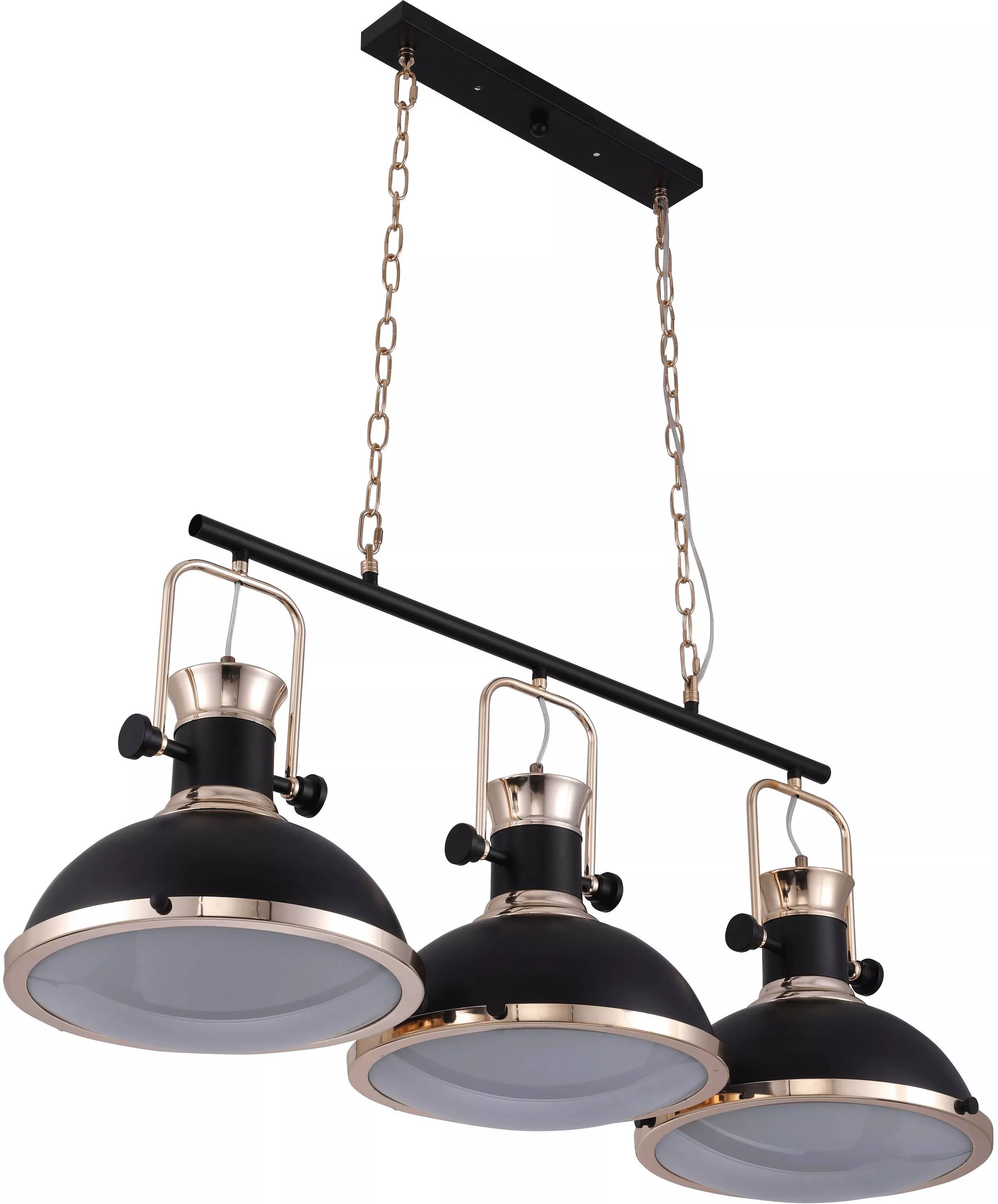 Lampe suspension en verre et métal noir et chromé L125