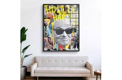 Tableau acrylique Jack Nicholson noir