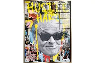 Tableau acrylique Jack Nicholson doré antique